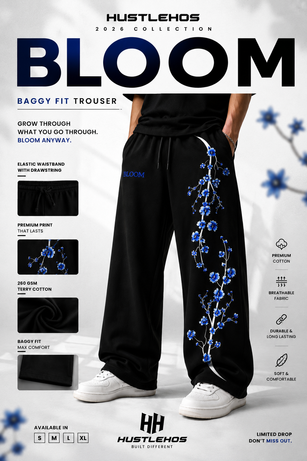 BLUE BLOOM TROUSER