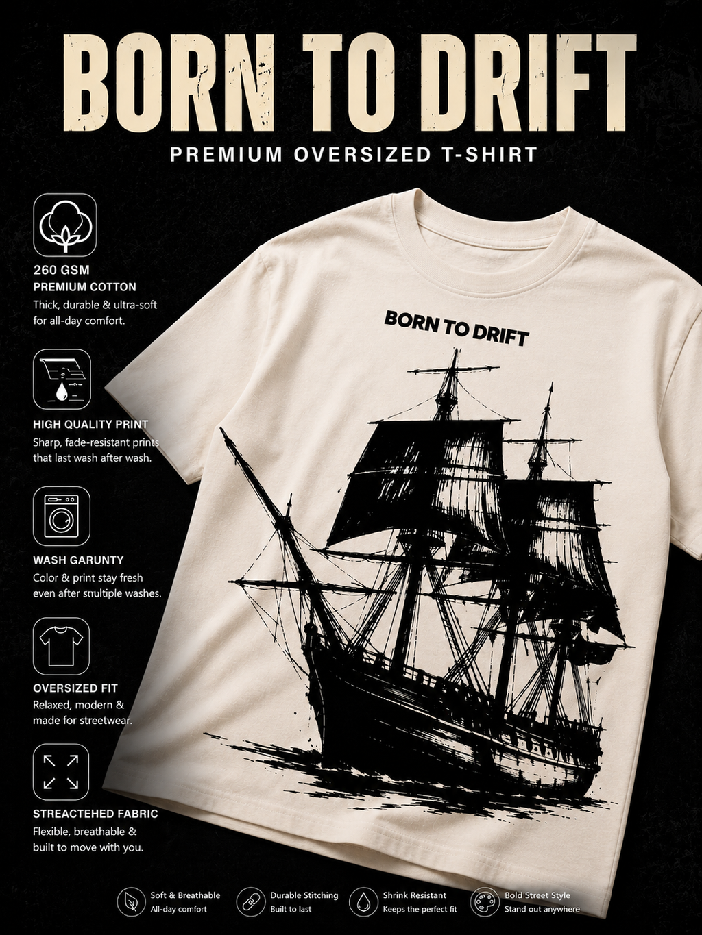 BORN TO DRIFT T SHIRT